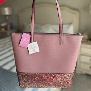NEW Kate Spade Tote Bag Penny Glitter Peony WITH tags, Never Used